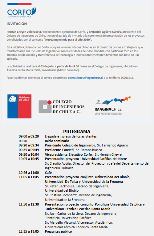 Invitacion Ceremonia Presentacion de Proyectos Programa
